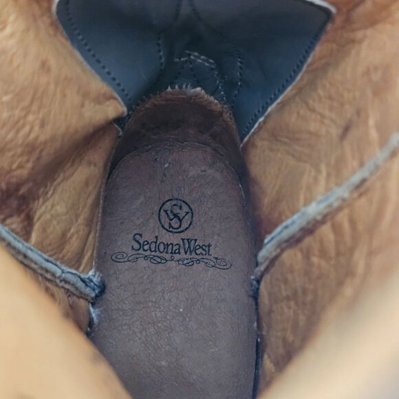 Sedona West Vintage Women's Western Gray Alligator Leather Boots 9D - Picture 7 of 16